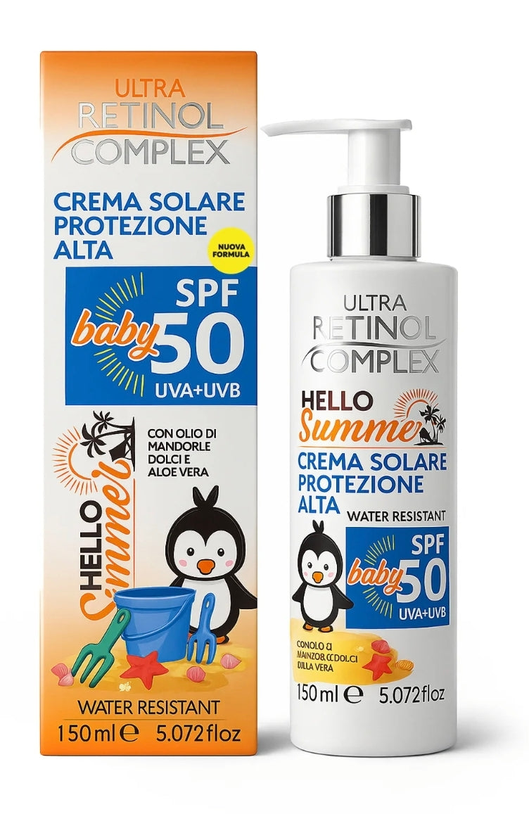 Crema Solar Infantil SPF 50 UVA+UVB Resistente al Agua