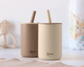 Vaso de Silicona con Pajita Beige KioKids