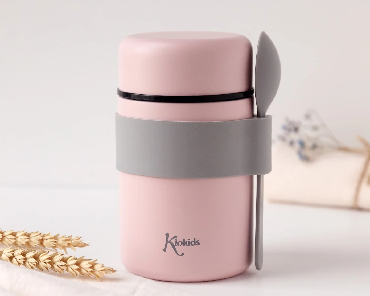 Termo con Cuchara para Papillas y Purés Rosa